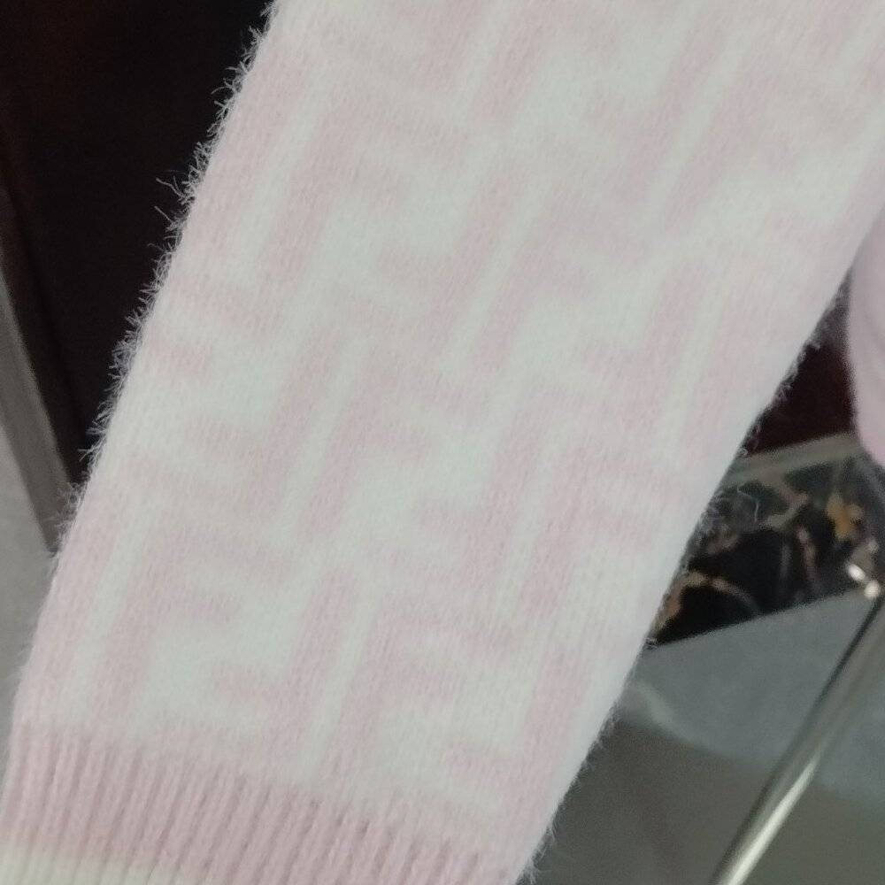 Pink Fendi Style FF Fuzzy Zip Hoodie - Picture 5 of 9